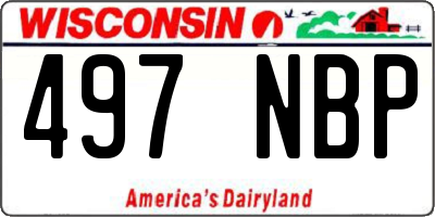 WI license plate 497NBP