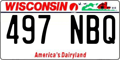 WI license plate 497NBQ
