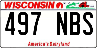 WI license plate 497NBS