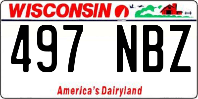 WI license plate 497NBZ