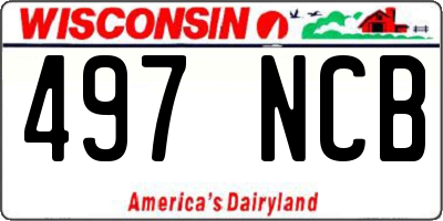 WI license plate 497NCB