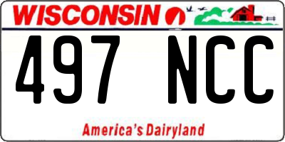 WI license plate 497NCC