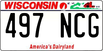 WI license plate 497NCG
