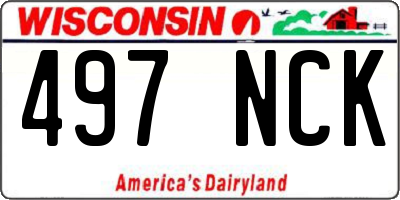 WI license plate 497NCK