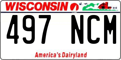 WI license plate 497NCM