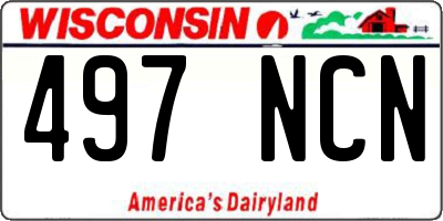 WI license plate 497NCN
