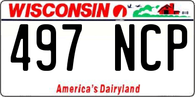 WI license plate 497NCP