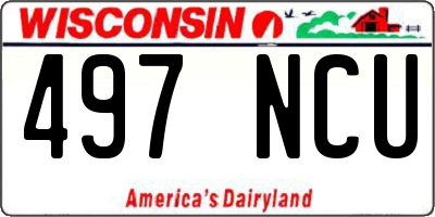 WI license plate 497NCU