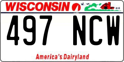 WI license plate 497NCW