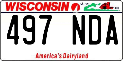 WI license plate 497NDA