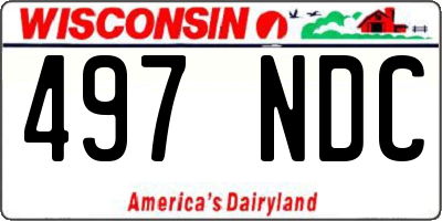 WI license plate 497NDC