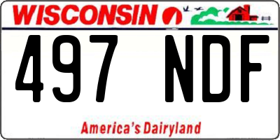 WI license plate 497NDF