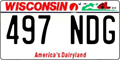 WI license plate 497NDG