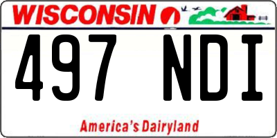 WI license plate 497NDI