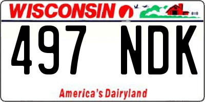 WI license plate 497NDK
