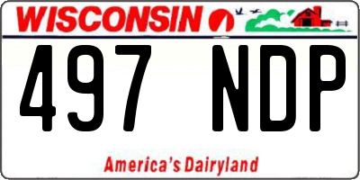 WI license plate 497NDP