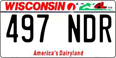 WI license plate 497NDR
