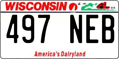 WI license plate 497NEB