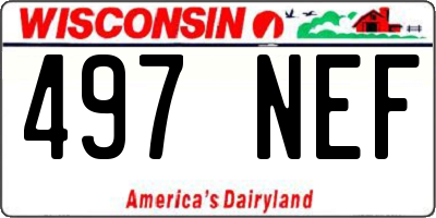 WI license plate 497NEF