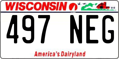 WI license plate 497NEG