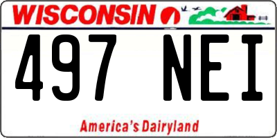 WI license plate 497NEI