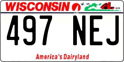 WI license plate 497NEJ