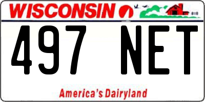 WI license plate 497NET