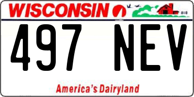 WI license plate 497NEV