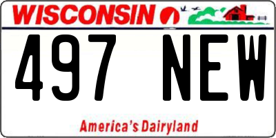 WI license plate 497NEW