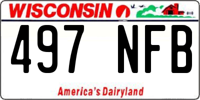 WI license plate 497NFB