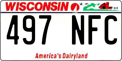 WI license plate 497NFC