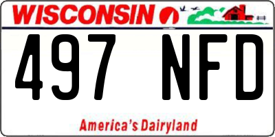 WI license plate 497NFD