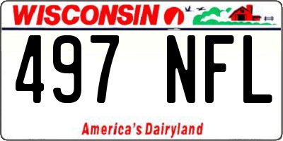 WI license plate 497NFL