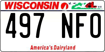 WI license plate 497NFO