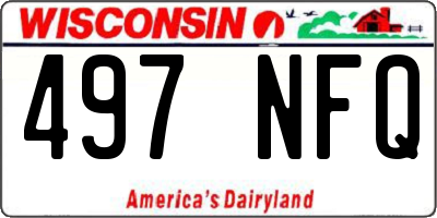 WI license plate 497NFQ