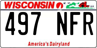 WI license plate 497NFR