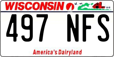 WI license plate 497NFS