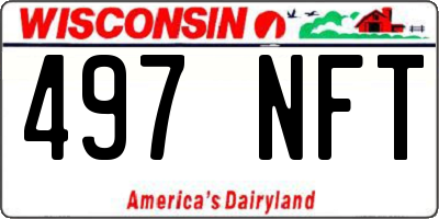 WI license plate 497NFT