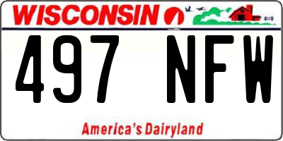 WI license plate 497NFW