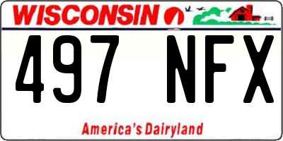 WI license plate 497NFX