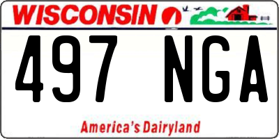 WI license plate 497NGA
