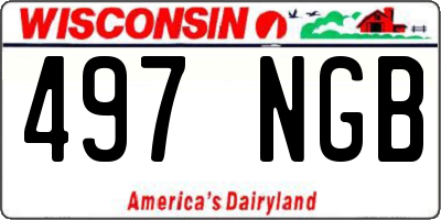 WI license plate 497NGB