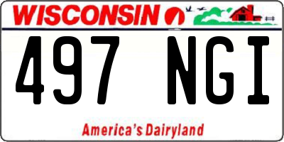 WI license plate 497NGI