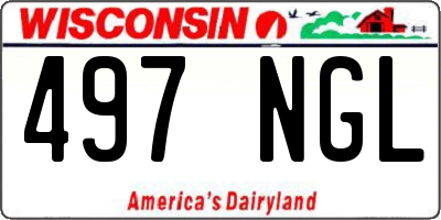 WI license plate 497NGL