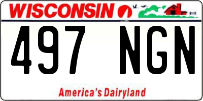 WI license plate 497NGN