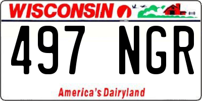 WI license plate 497NGR