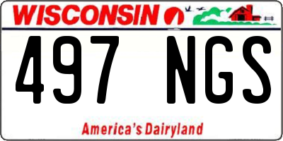 WI license plate 497NGS