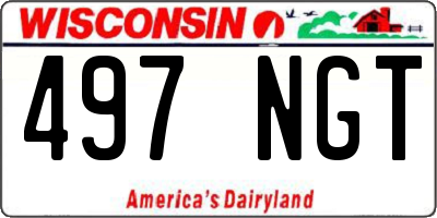 WI license plate 497NGT