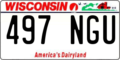 WI license plate 497NGU