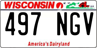 WI license plate 497NGV
